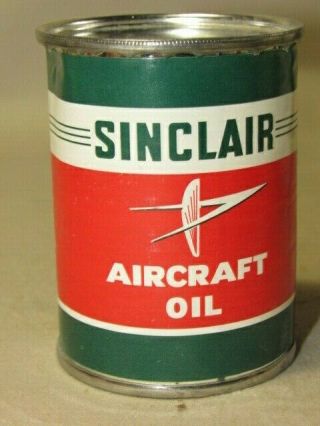Vintage Sinclair Aircraft Motor Oil Mini Paper Label Can Coin/ Razor Blade Bank