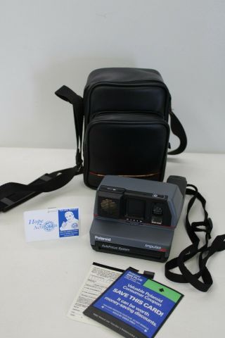 Vintage Polaroid Impulse Af (auto - Focus) Instant Camera W/soft Black Case