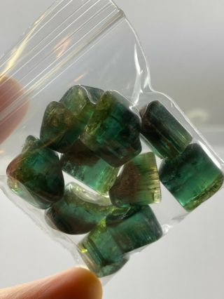 Polished Bi - Color Tourmaline Gemstones - 33 Grams - Vintage Estate Find