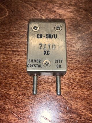 Vintage Ft 243 Radio Oscillator Crystal 7110 Khz Silver City Crystal Co Cr - 5b/u