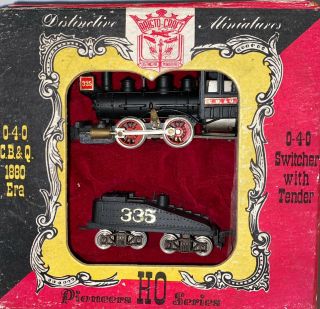 Vintage Ho Aristocraft Cb&q 1880 Era All Metal 0 - 4 - 0 Switcher Engine & Tender