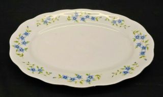 Vintage Embassy China Farolina Maria Blue Flowers 13 Inch Serving Platter Poland