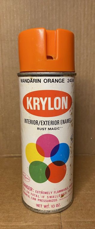 Vintage Krylon 2404 Mandarin Orange Spray Paint Can