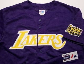Vintage 2001 Los Angeles Lakers Nba Finals Patch Majestic Rare Large Jersey