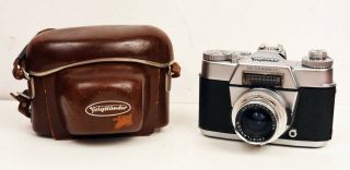 Voightlander Bessamatic SLR Film Camera with Skoparex 35mm f:3.  4 Lens and Case 2
