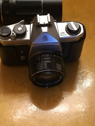 pentax Spotmatic camera W/2 Lenses And filters 50mm And A200mm Telephoto Lens, 3
