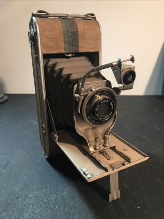 Vintage Agfa Ansco Readyset Traveler Folding Camera - Plaid Covering