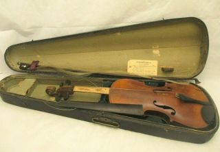 Vintage Gotz Violin W/ Bow In Wood Case