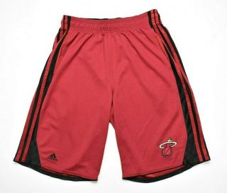Vintage Adidas Nba Miami Heat Polyester Performance Basketball Shorts Men Size M