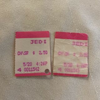 Vintage Star Wars Return Of The Jedi Ticket Stub 1983 First Weekend