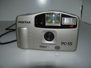 Pentax PC - 55 35mm Point & Shoot Film Camera & Case As & 2