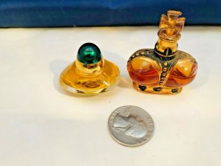 2 Vintage Prince Matchabelli Crown Perfume & Oscar De La Renta Perfume Bottles