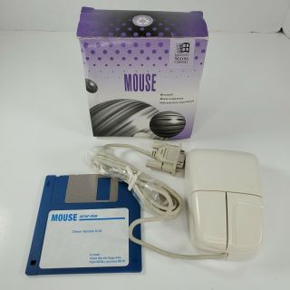 Vintage Microsoft Windows Compatible Plug In Mouse Serial Version - Open Box