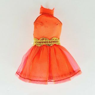 Topper Red - Orange Gold Mini Halter Dress Only Made For Glori Doll Label