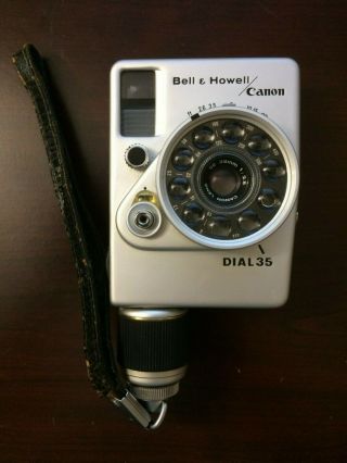 Bell & Howell Dial 35 Camera,  Case - Canon 28mm Se Lens - Half Frame 35mm Film