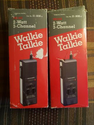 Vintage Realistic Walkie Talkie Trc 218 2 Pack