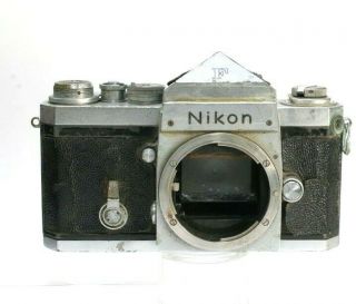 Nikon F - Slr Camera Body W Eye Level Finder In Nikon F Mount Fr Parts