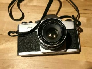 Vintage Mamiya Sekor 500 Dtl Film Slr Camera Auto Sekor W 50mm 1:2 Lens 276417
