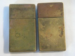 Two Vintage Gillette Known The World Over Brass Razor Blade Holders