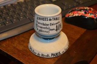 French Porcelain Cafe Match Striker Holder Paris Rue De Rivoli Vintage