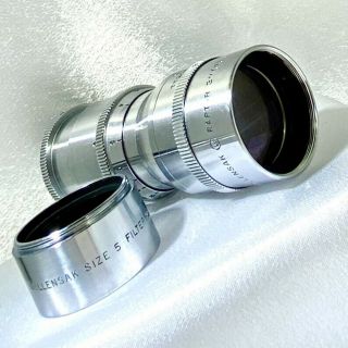 Wollensak Raptar 3” 76mm F/2.  8 C Mount Cine Lens W/ Hood