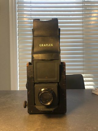 Graflex Series B 3 1/4 " X 4 1/4 " Camera W/ Bausch And Lomb Lens,  3 Plates