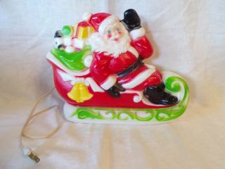 Vintage Empire Blow Mold - Lighted Santa Claus On Sleigh -