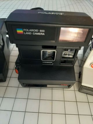 3 Vintage Polaroid Land Camera with Strap 640 Rainbow Supercolor 635CL 3