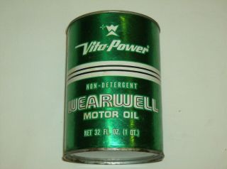 Vintage Western Auto Vita Power Motor Oil Can One Quart (paper)