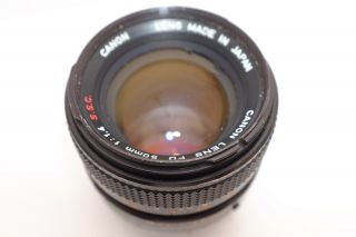 Canon Fd 50mm F/1.  4 S.  S.  C Lens