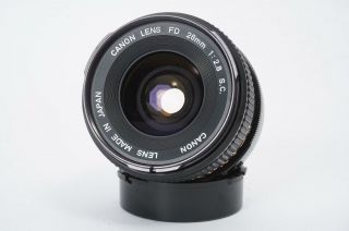 Canon Lens Fd 28mm 1:2.  8 S.  C.  (canon Fd Mount)