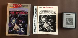 Atari 7800 Asteroids 100 Complete Vintage Game Cartridge L@@k