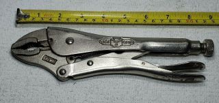Vintage Petersen Dewitt 10wr Curved Jaw Vise Grip Locking Pliers & Cutter Usa
