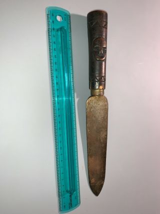 Native American fur trade style knife? origin unknown handmade dagger Indian old 2