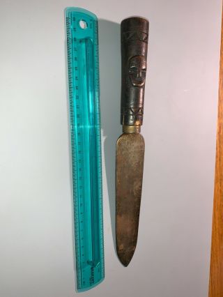 Native American fur trade style knife? origin unknown handmade dagger Indian old 3