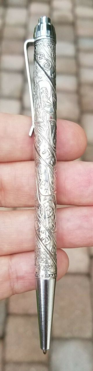 Vintage Globus Sterling Silver Pen Twelve Tribes Of Israel Bezalel Judaica