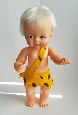 Vintage 1960s Flintstones Bam Bam Doll 12 " Tall By Ideal Hanna Barbara