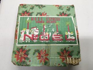 Vintage Commodore Christmas NOEL Santa Express Train Candle Holders Japan w/Box 2