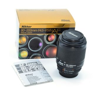 Near Nikon Nikkor Af 80 - 200mm F4.  5 - F5.  6 Macro Zoom Lens W Manuals Orig Box
