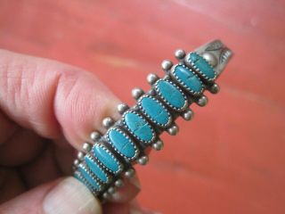 Vintage Navajo Native Harvey Sterling Silver Turquoise Cuff Bracelet