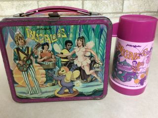 Vintage 1971 Sid & Marty Krofft Bugaloos Metal Lunchbox W/ Thermos By Aladdin