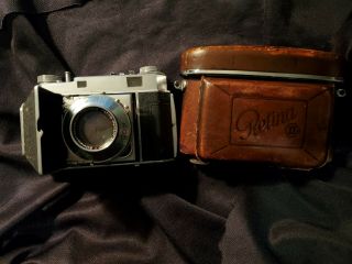 Vintage Retina Ii Kodak Camera W/ Xenon F2 50mm Lens & Leather Case