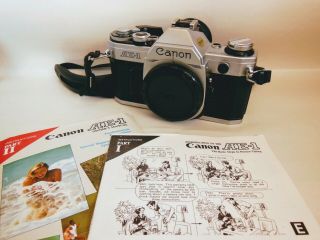 Canon Ae - 1 Camera Body & Instructions - Near
