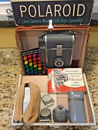 Vintage Polaroid 110a Rangefinder Camera - Rodenstock - Ysarex 4.  7 127mm Lens W/case