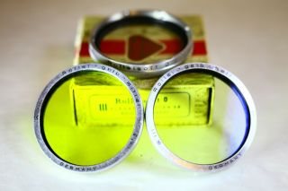 ROLLEIFLEX TLR 2.  8F BAY III SET OF 3 FILTERS ROLLEISOFT 0 & YELLOW 3