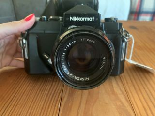 Nikon Nikkormat Ft Ftn W/ 50mm F1.  4 Nikkor S Lens 35mm Slr Film Camera & Case
