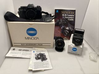 Minolta X - 370n 35mm Slr Film Camera - Md Zoom 35 - 70mm 1:3.  5 - 4.  8 Lens & Bundle
