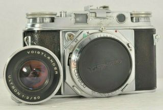Voigtlander Prominent Camera W/ Ultron 50mm F2 Lens Parts