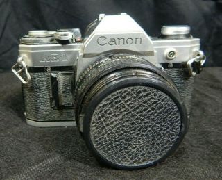 Vintage Canon Ae - 1 35mm Camera W/ Canon Lens Fd 50mm 1:1.  8