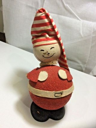 Vintage Paper Mache Bobble Nodder Snowman Candy Container W Germany